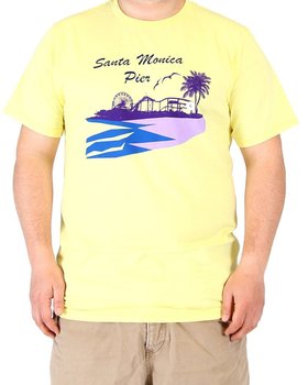 Santa Monica Pier Adult Yellow Mens T-Shirt