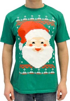 Christmas Big Santa Claus Face 8-Bit T-shirt