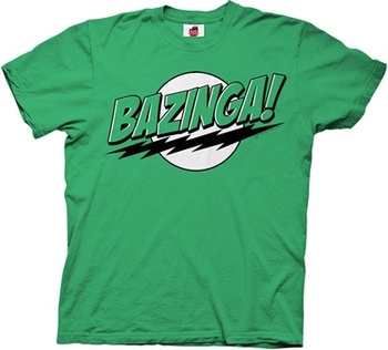The Big Bang Theory Bazinga! Green or Blue T-shirt