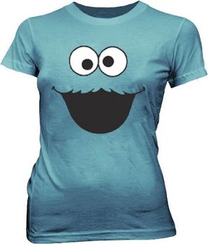 Cookie Monster Face Light Cyan T-shirt