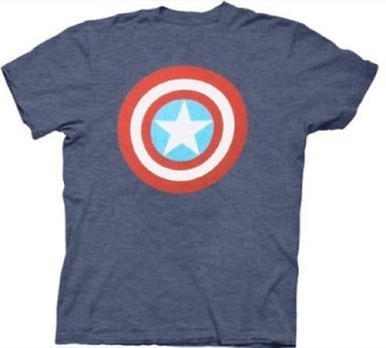 Captain America Distressed Shield Light T-shirt