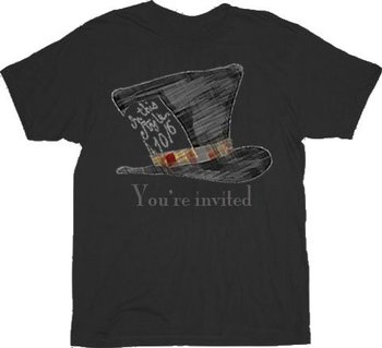 Alice in Wonderland Mad Hatter You're Invited T-shirt