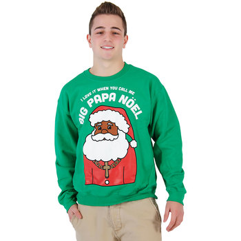 Big Papa Noel Fleece Ugly Christmas Xmas Sweater Sweatshirt